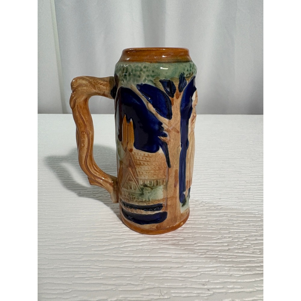 Vintage Pioneer Merchandise Co Ceramic Beer Stein Village‎ Scene Japan 6in S0037